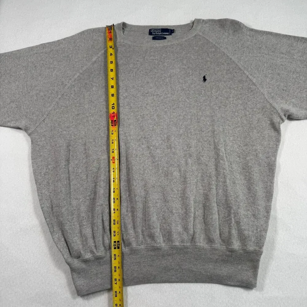 Polo Ralph Lauren‎ Sweater Mens XL Gray Crewneck pullover knit 100% cotton